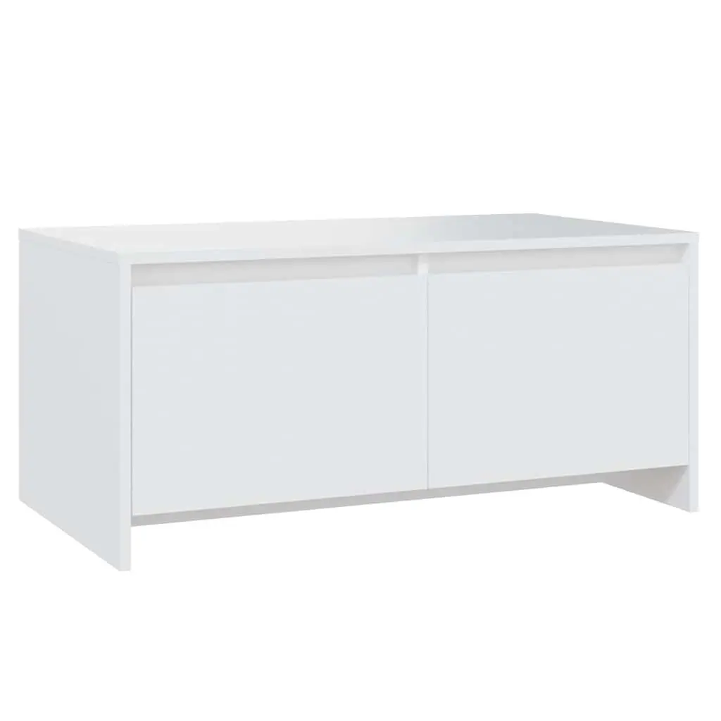 Coffee Table Engineered Wood 90cm x 50cm x 41.5cm White with Storage Drawers Modern Living Room Accent Furniture
