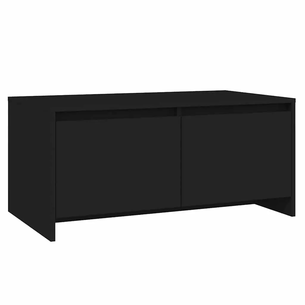 Black Coffee Table with Storage Drawers Modern Living Room Accent Furniture