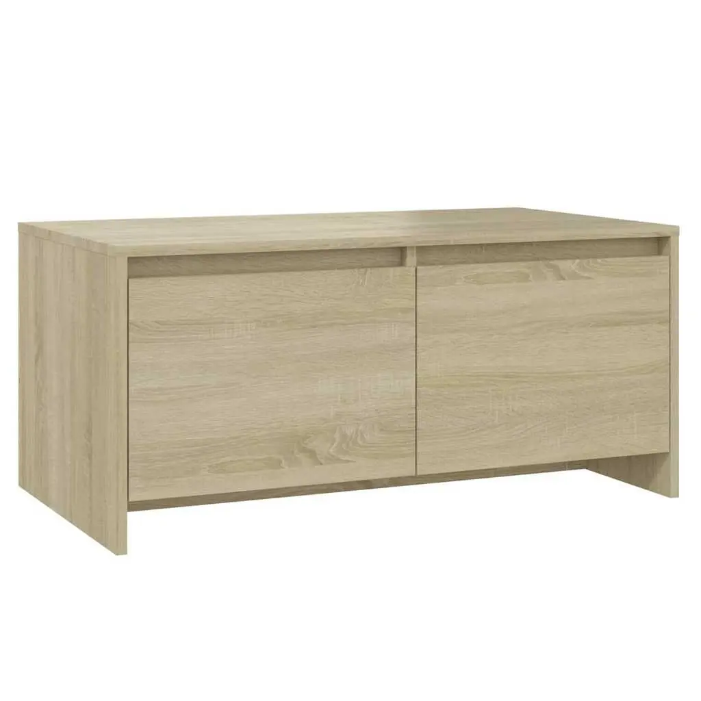 Coffee Table Engineered Wood 90 x 50 x 41.5 cm Beige with Storage Drawers
