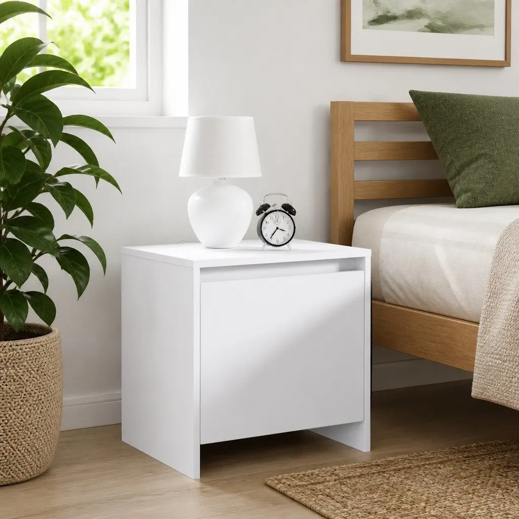 Bedside Cabinet Set Engineered Wood 45 x 34 x 44.5 cm White
