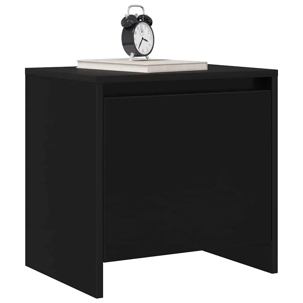 Bedside Cabinet Black 45x34x44.5 cm Nightstand Storage with Door