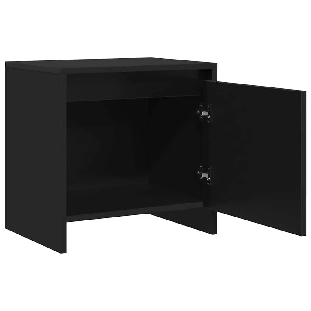 Nightstands Set 2 pcs Engineered Wood Storage Black 45x34x44.5cm