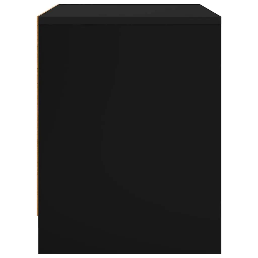 Nightstands Set 2 pcs Engineered Wood Storage Black 45x34x44.5cm