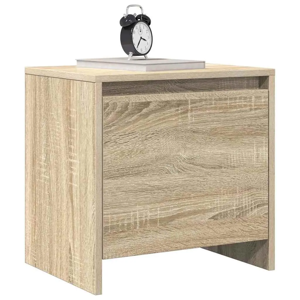 2 Piece Nightstand Engineered Wood Beige Storage Cabinet 45x34x44.5cm with Door