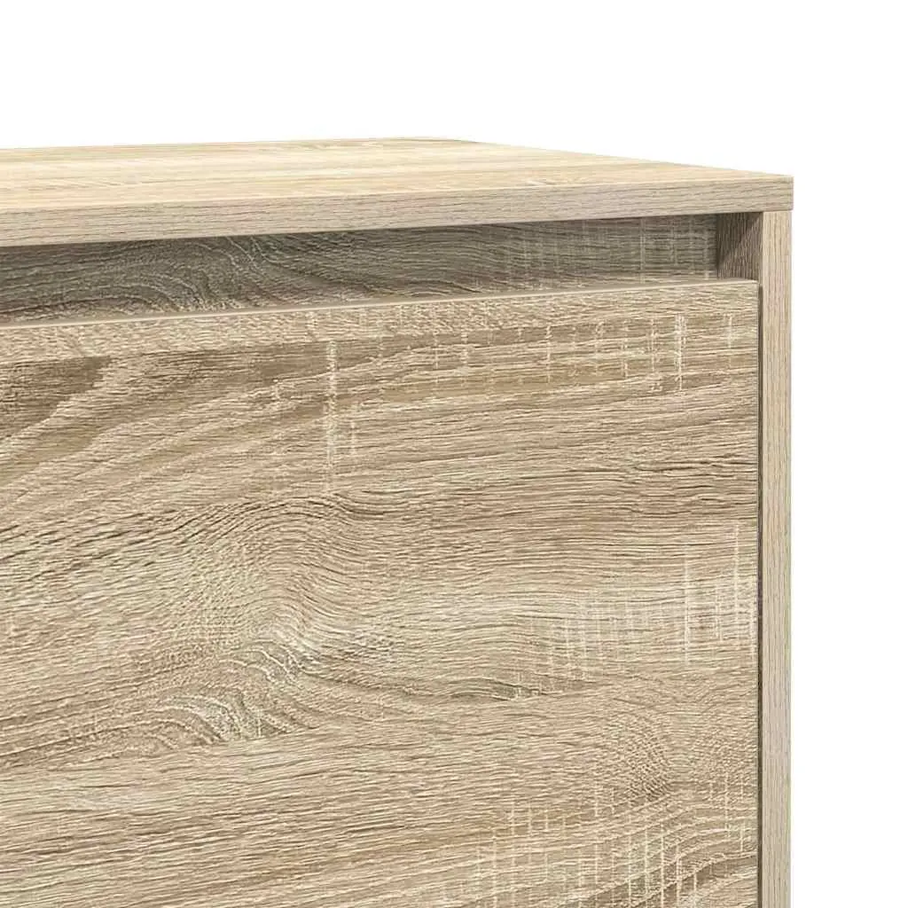 2 Piece Nightstand Engineered Wood Beige Storage Cabinet 45x34x44.5cm with Door
