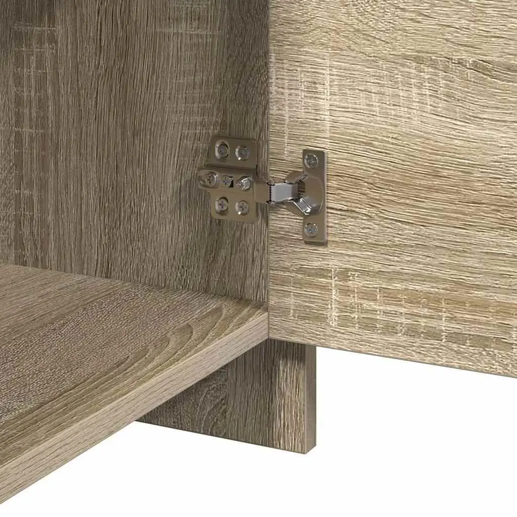 2 Piece Nightstand Engineered Wood Beige Storage Cabinet 45x34x44.5cm with Door