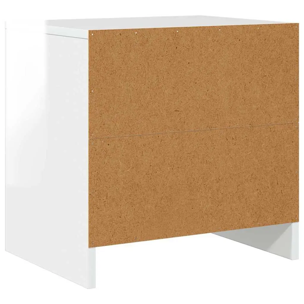 Bedside Cabinet Engineered Wood High Gloss 45x34x44.5 cm White