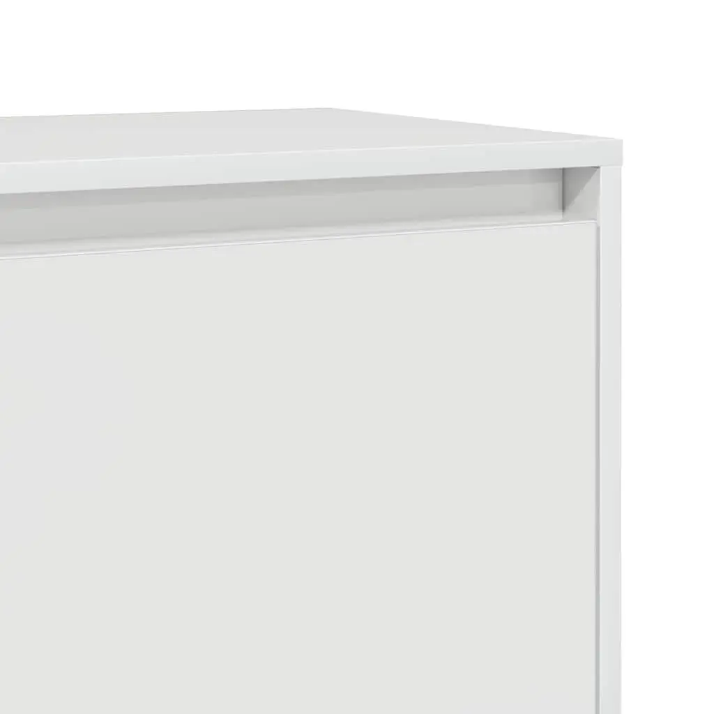 Bedside Cabinet Engineered Wood High Gloss 45x34x44.5 cm White