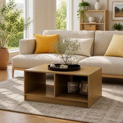 Functional Brown Pinewood Coffee Table for Everyday Use
