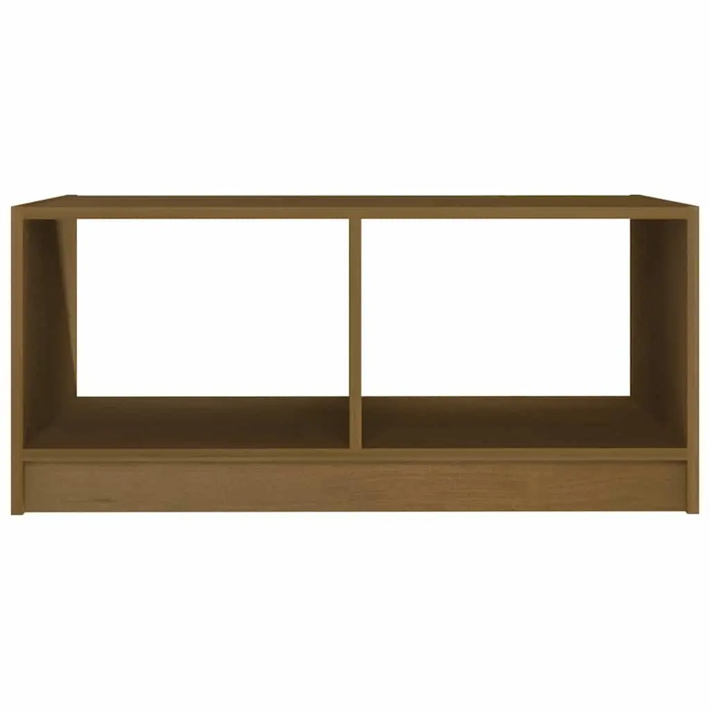 Solid Pinewood Coffee Table Brown Modern Design Living Room Accent Furniture