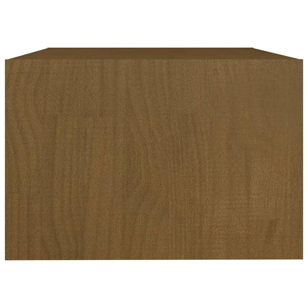 Solid Pinewood Coffee Table Brown Modern Design Living Room Accent Furniture