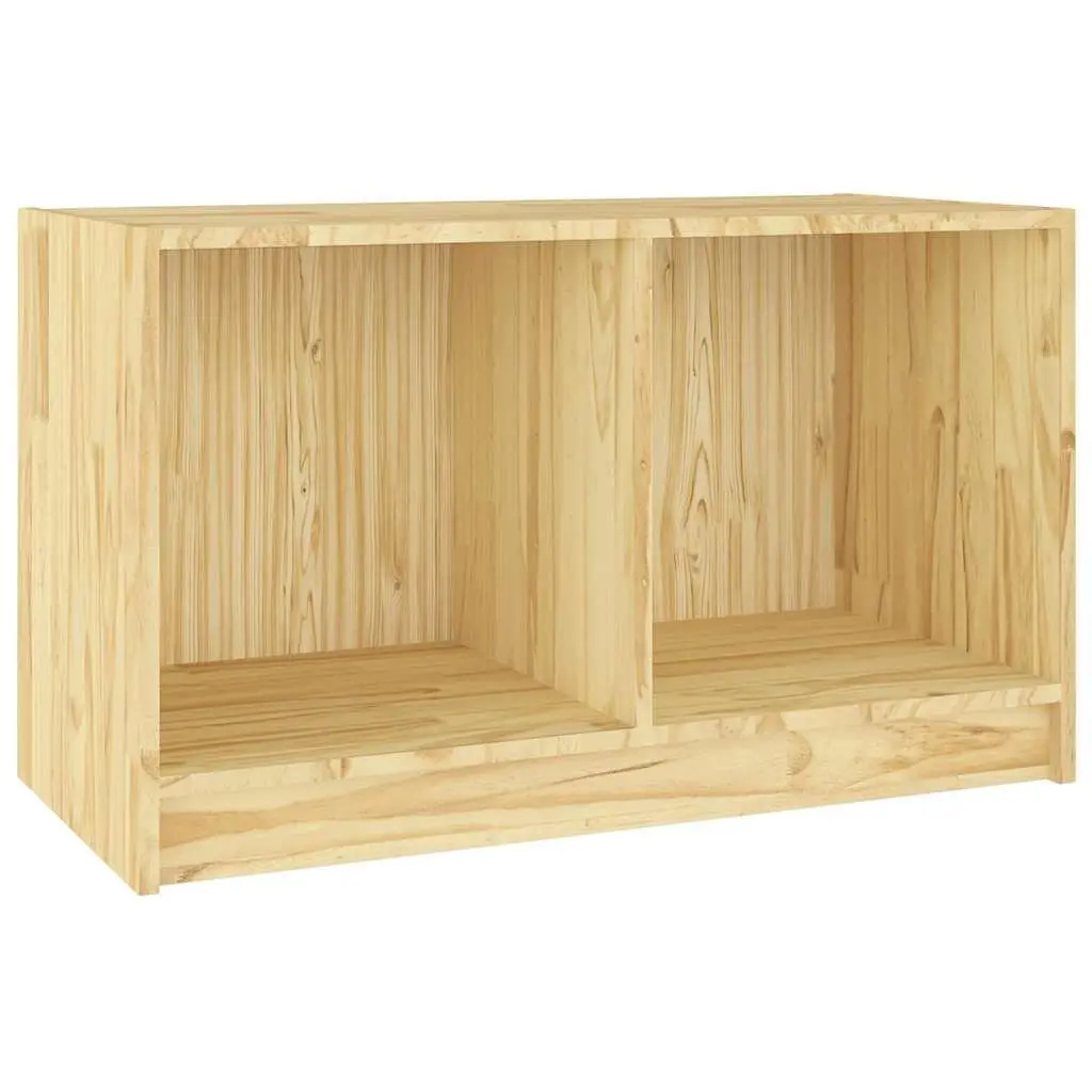 Solid Pinewood TV Cabinet 70x33x42 cm Brown Storage Unit for Living Room