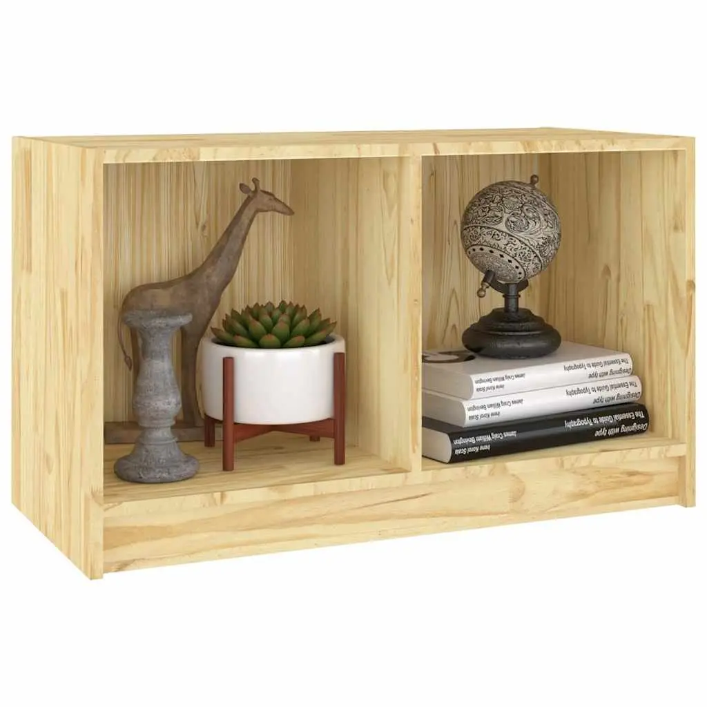 Solid Pinewood TV Cabinet 70x33x42 cm Brown Storage Unit for Living Room