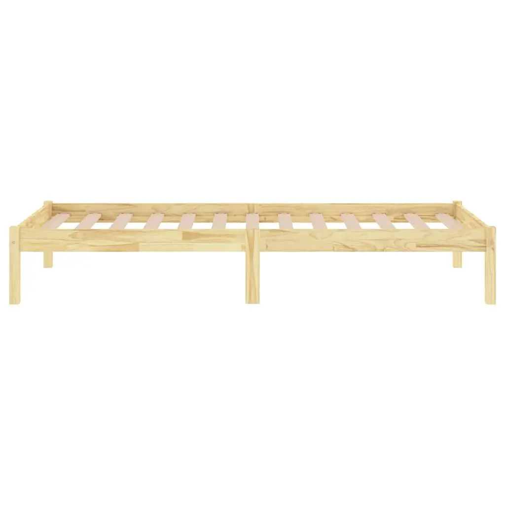 Solid Wood Bed Frame Solid Pinewood 90x190 cm Brown Single Slatted