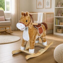 Rocking Horse Baby Toy Soft Plush Rocker Infant Bouncer for Toddlers 12 Months