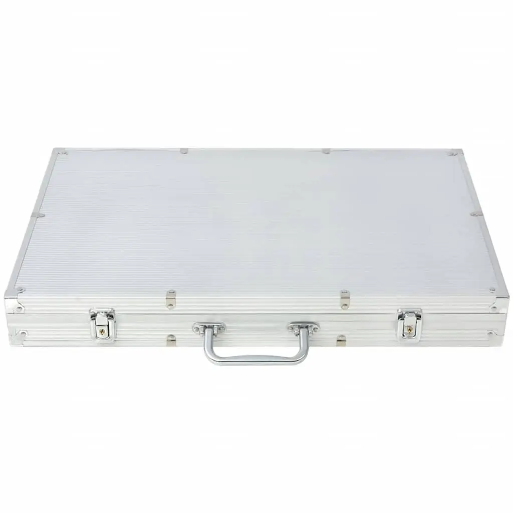 Poker Set Aluminium Case 1000 Chips Casino Dice Playing Cards Buttons