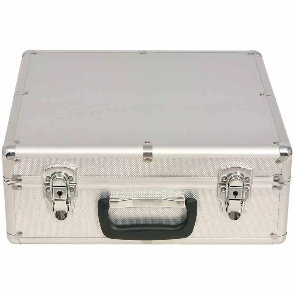 Poker Set Aluminium Case 600 Chips 6 Playing Cards 5 Dice