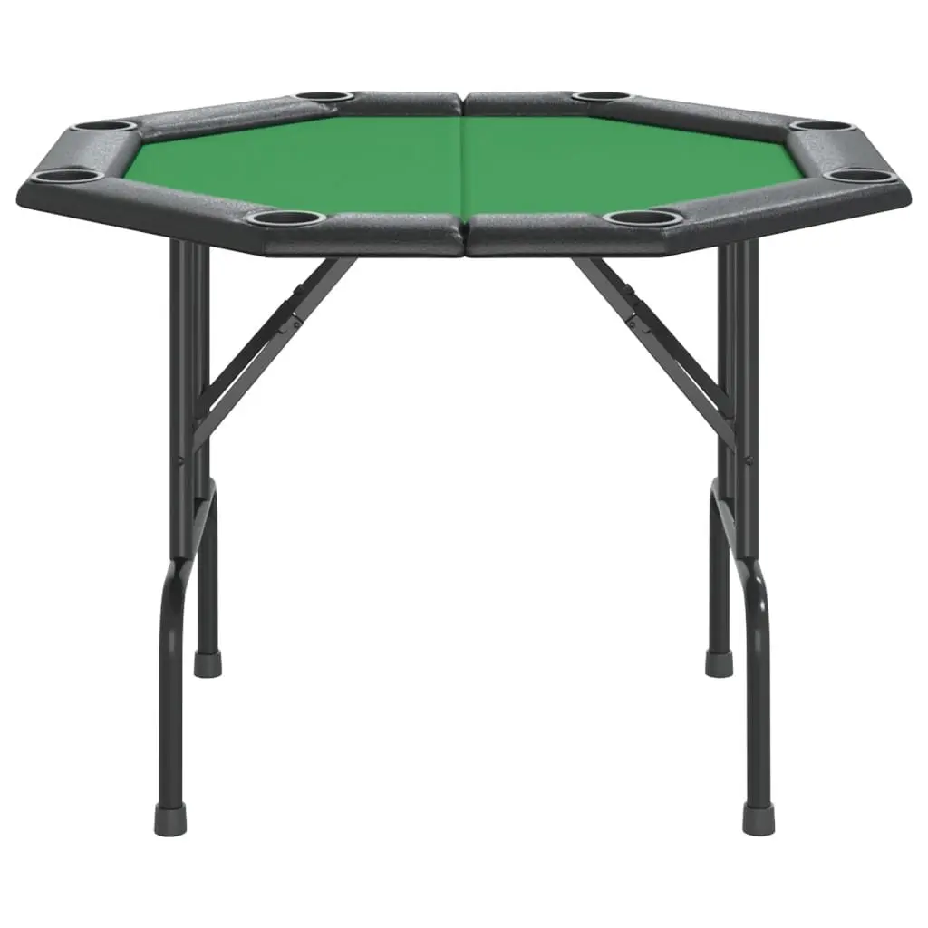 Folding Poker Table Steel Green 8 Player Casino Grade Felt Gaming Card Table