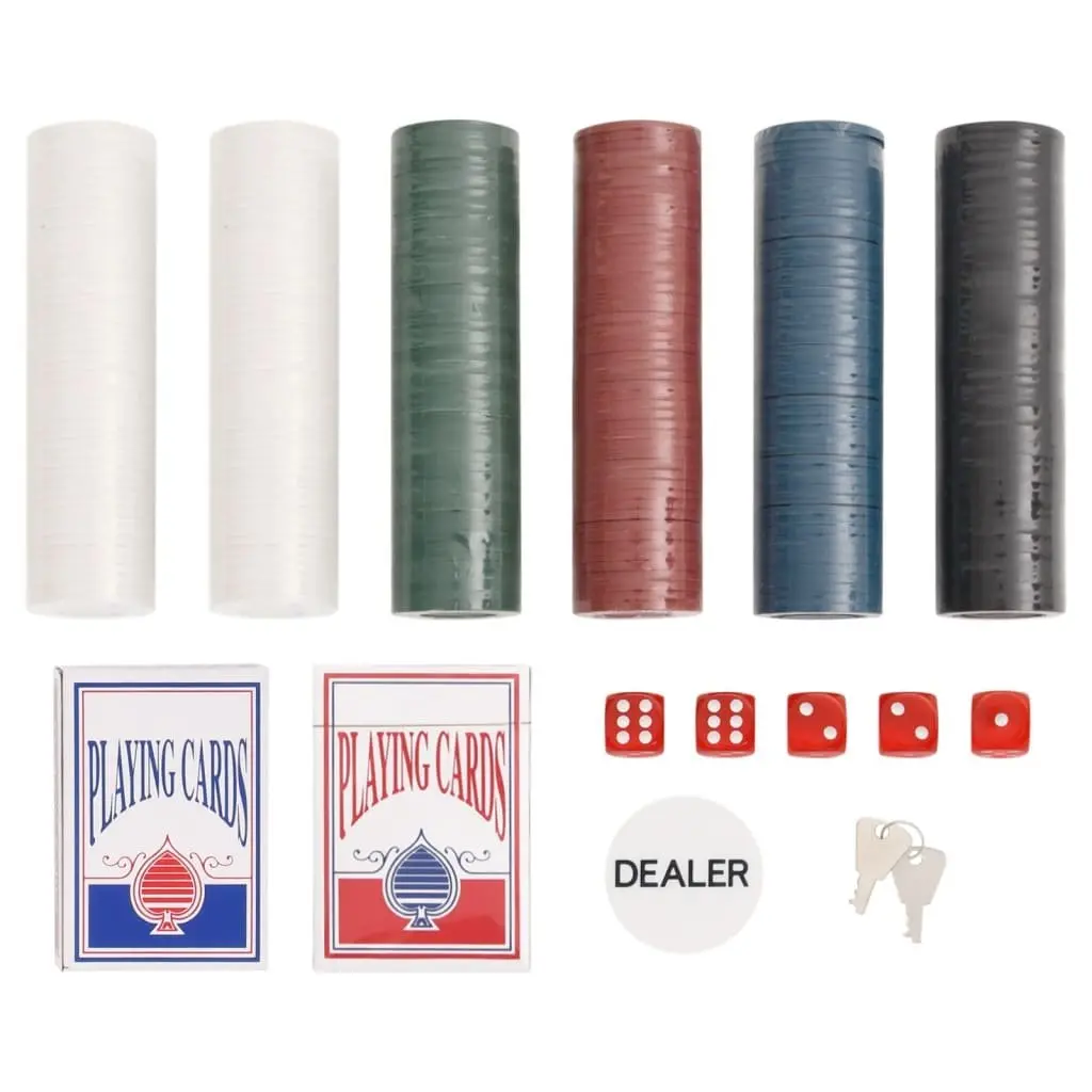 Poker Chip Set 300 Classic Casino Coloured Chips 4g with Dice 2 Decks of Cards Dealer Button Portable Carry Case