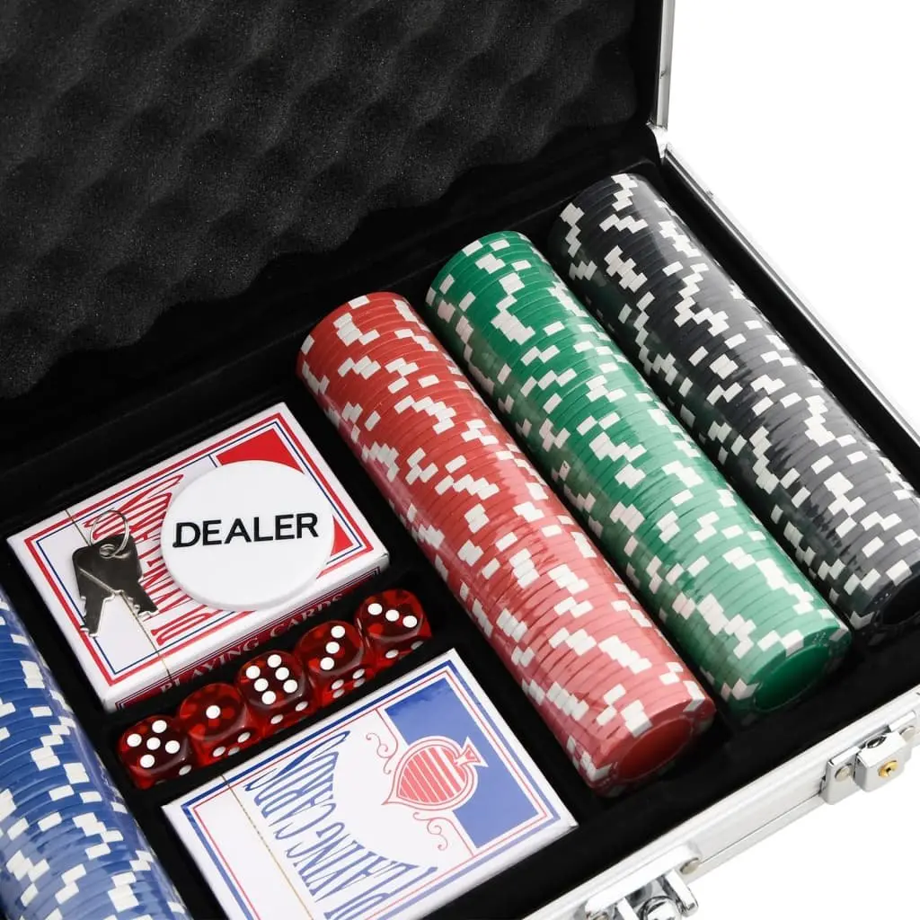 Poker Chip Set 300 pcs 11.5g Aluminium Carry Case Classic Casino Colours