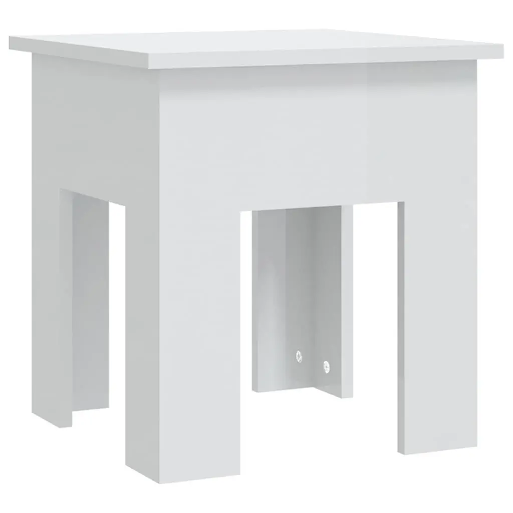 White High Gloss Coffee Table Modern Living Room Accent Furniture 40x40x42cm