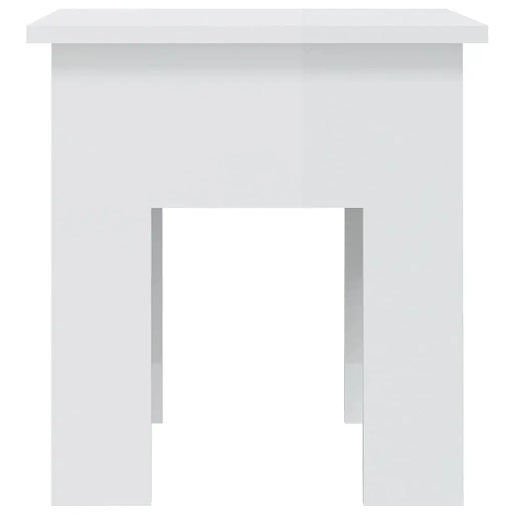 White High Gloss Coffee Table Modern Living Room Accent Furniture 40x40x42cm
