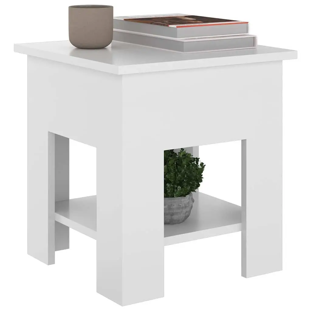 Coffee Table High Gloss White Modern Design Storage Shelf Living Room Accent