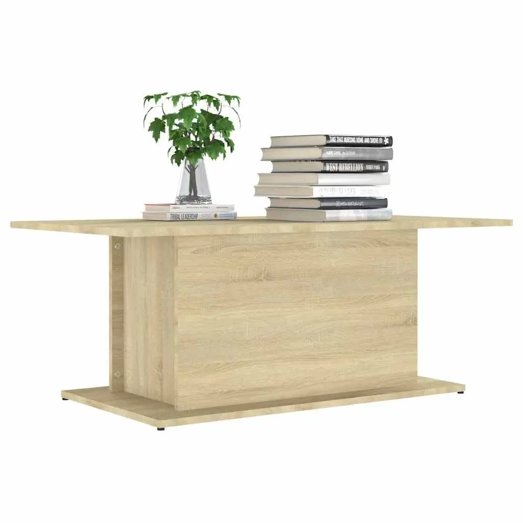 Coffee Table Engineered Wood 102 x 55.5 x 40 cm Sonoma Oak Beige