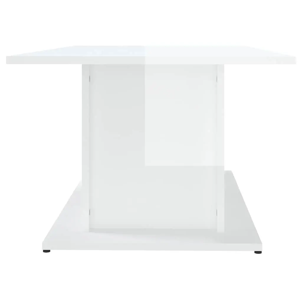 Accent Table High Gloss White Engineered Wood 102x55.5x40cm Coffee Table for Living Room