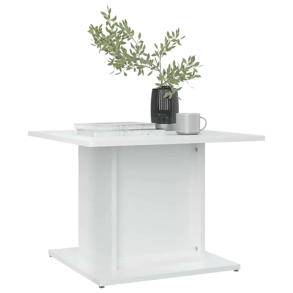 Coffee Table Engineered Wood High Gloss White 55.5x55.5x40cm