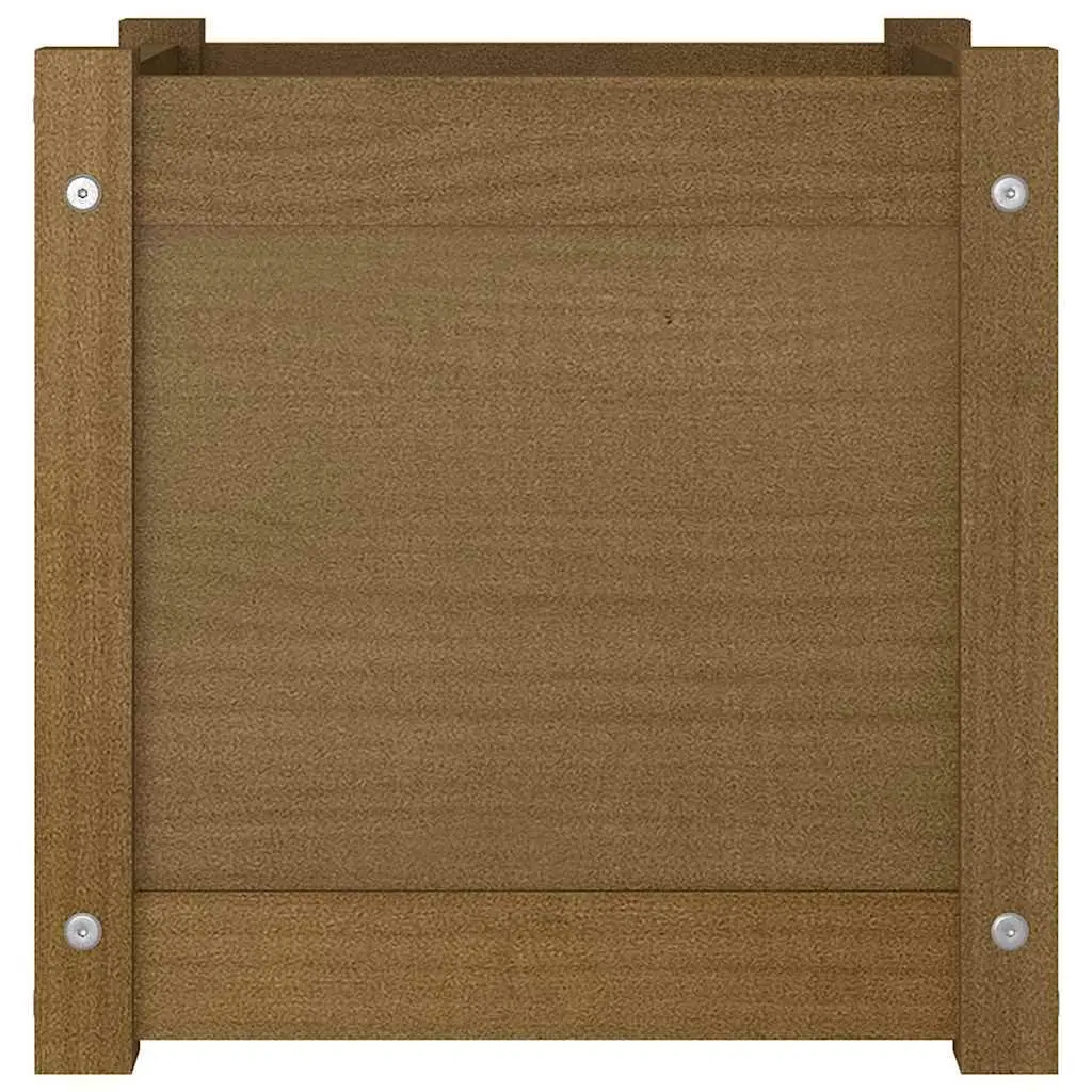 Solid Pinewood Garden Planter Brown 40x40x40 cm Wooden Flower Box Pot
