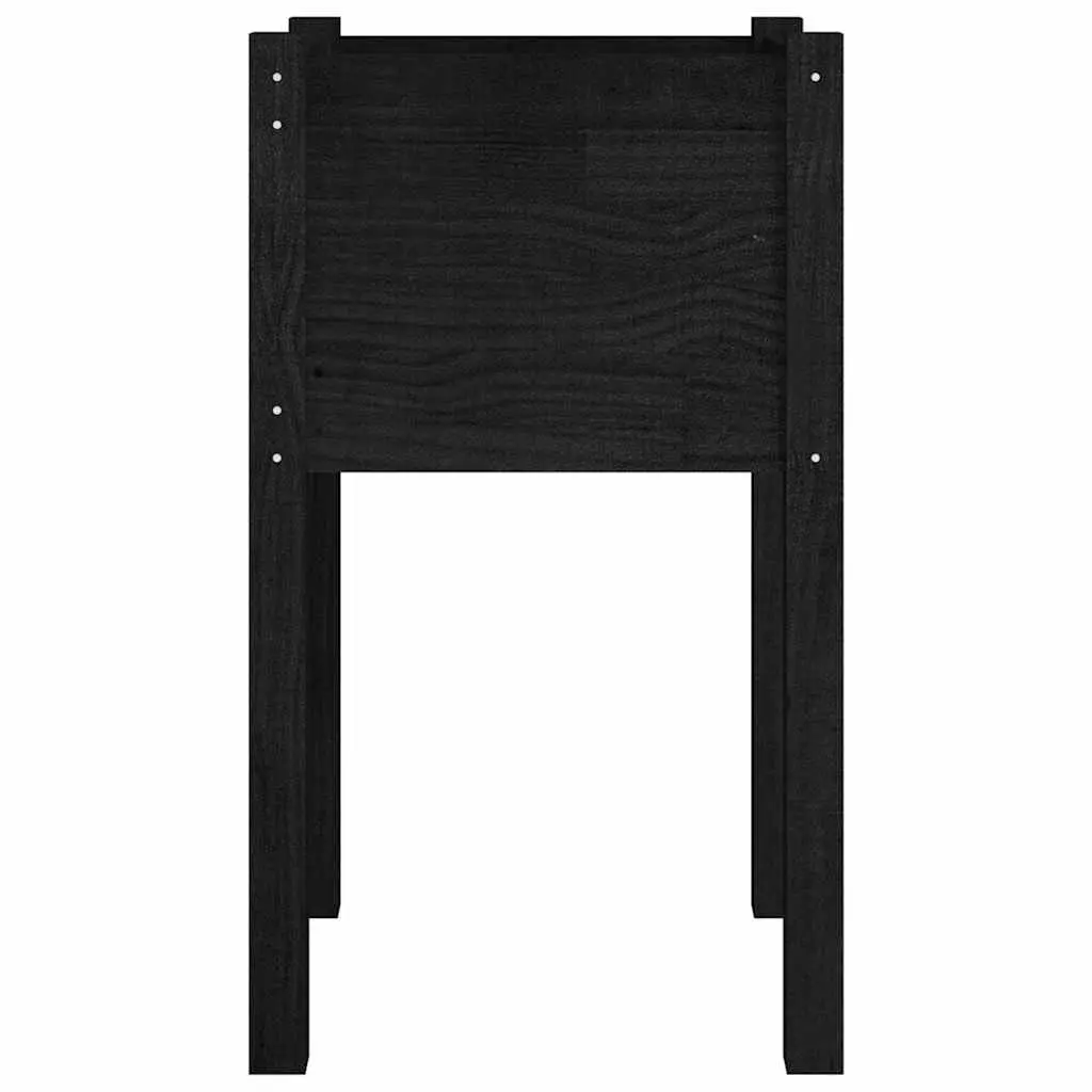 Garden Planter Box Raised Bed Outdoor Wooden Flower Container 40x40x70cm Black