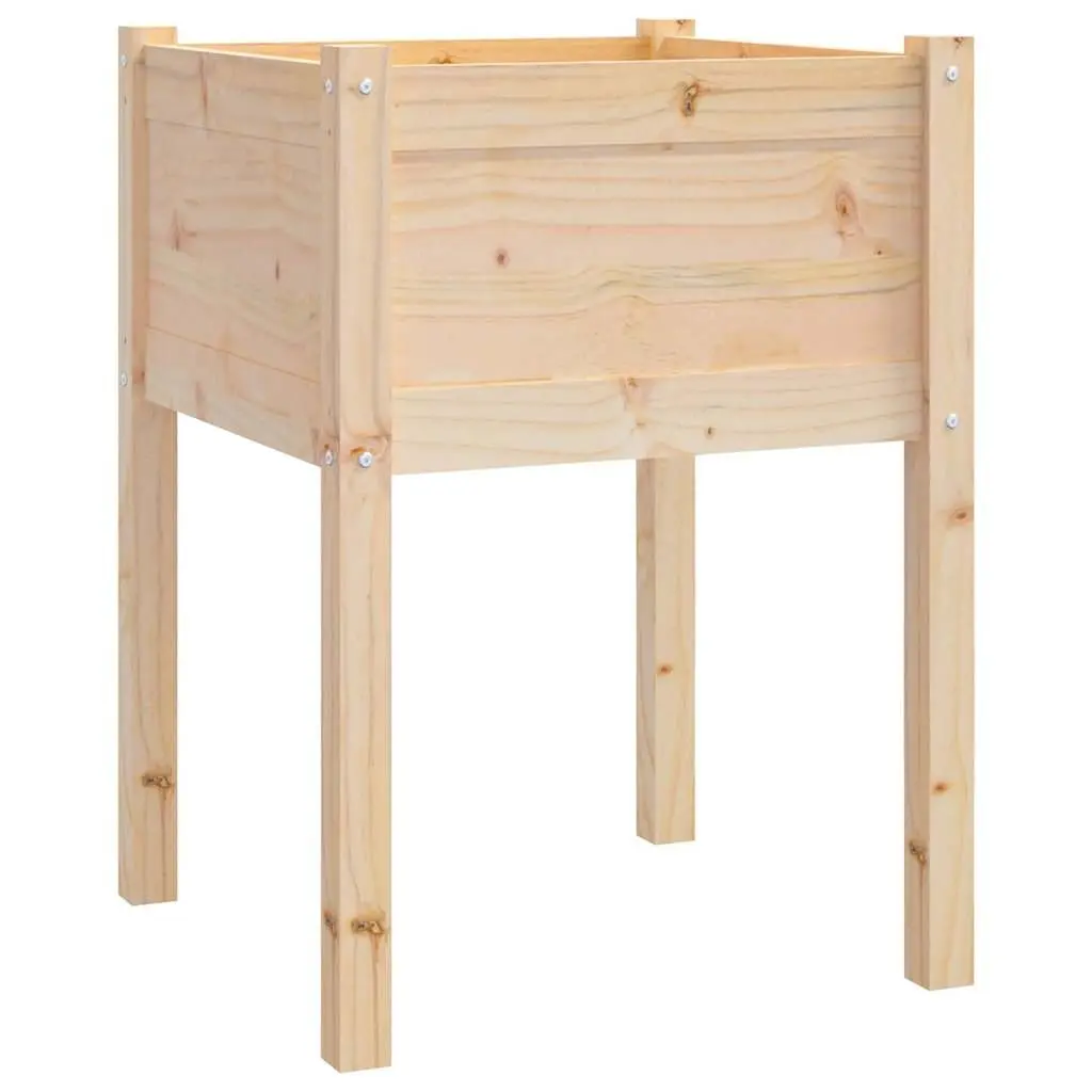 Garden Planters Wooden 50x50x70 cm Brown Raised Bed Outdoor Flower Box 2 Piece