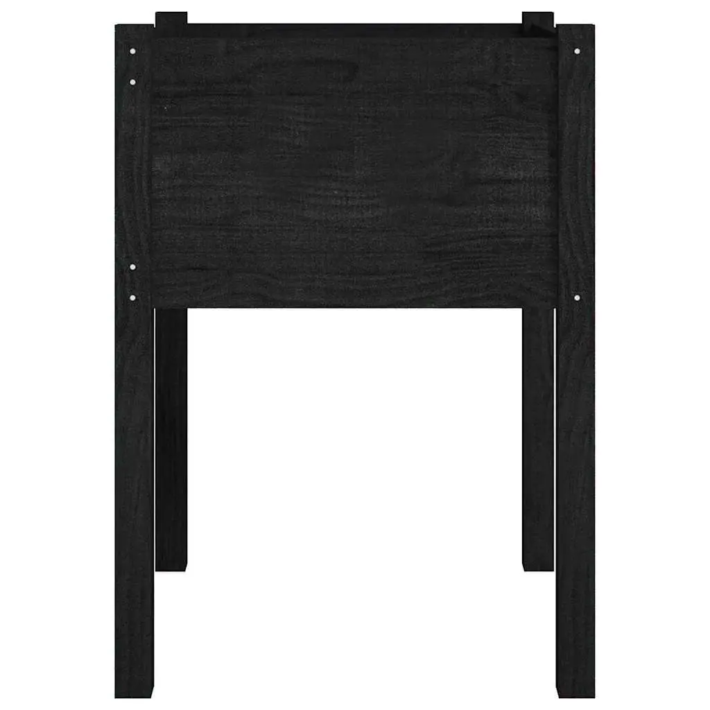 Wooden Garden Planters Raised Flower Bed Box Solid Pinewood Black 50x50x70 cm 2 Pieces