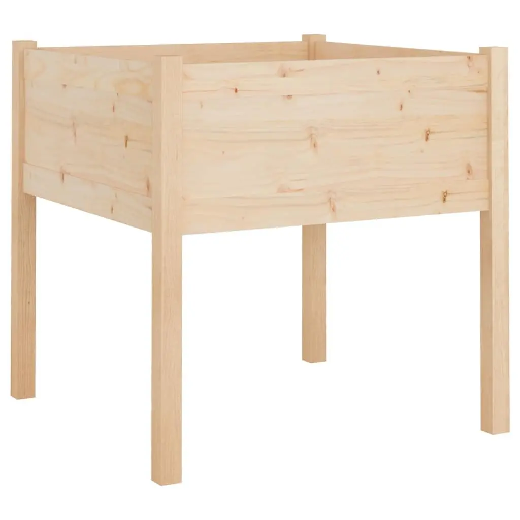 Garden Planters Solid Pinewood Deep Wide Brown 2 Piece