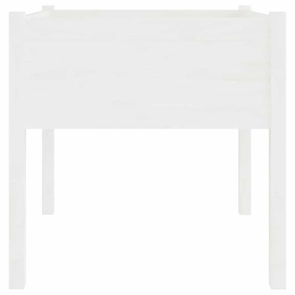 Outdoor Flower Pot Container Solid Wood 70x70x70cm White Garden Planter Box