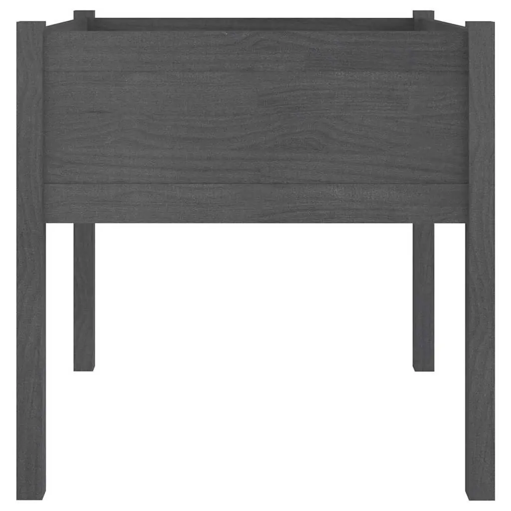 Garden Planter Box Solid Pinewood 70x70x70 cm Grey Outdoor Flower Pot