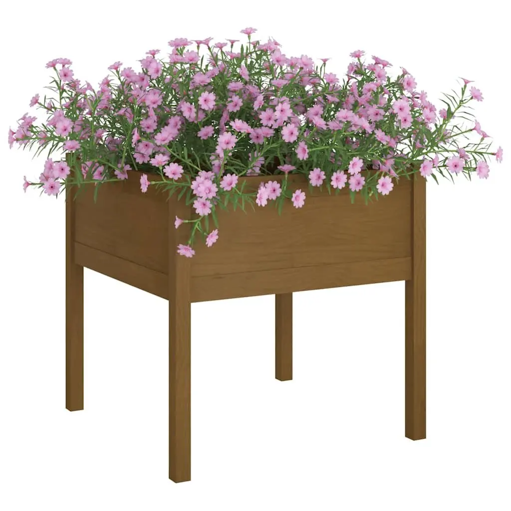 Garden Planter Box Solid Pinewood Deep Wide Brown