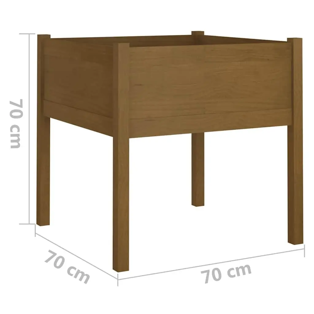 Garden Planter Box Solid Pinewood Deep Wide Brown