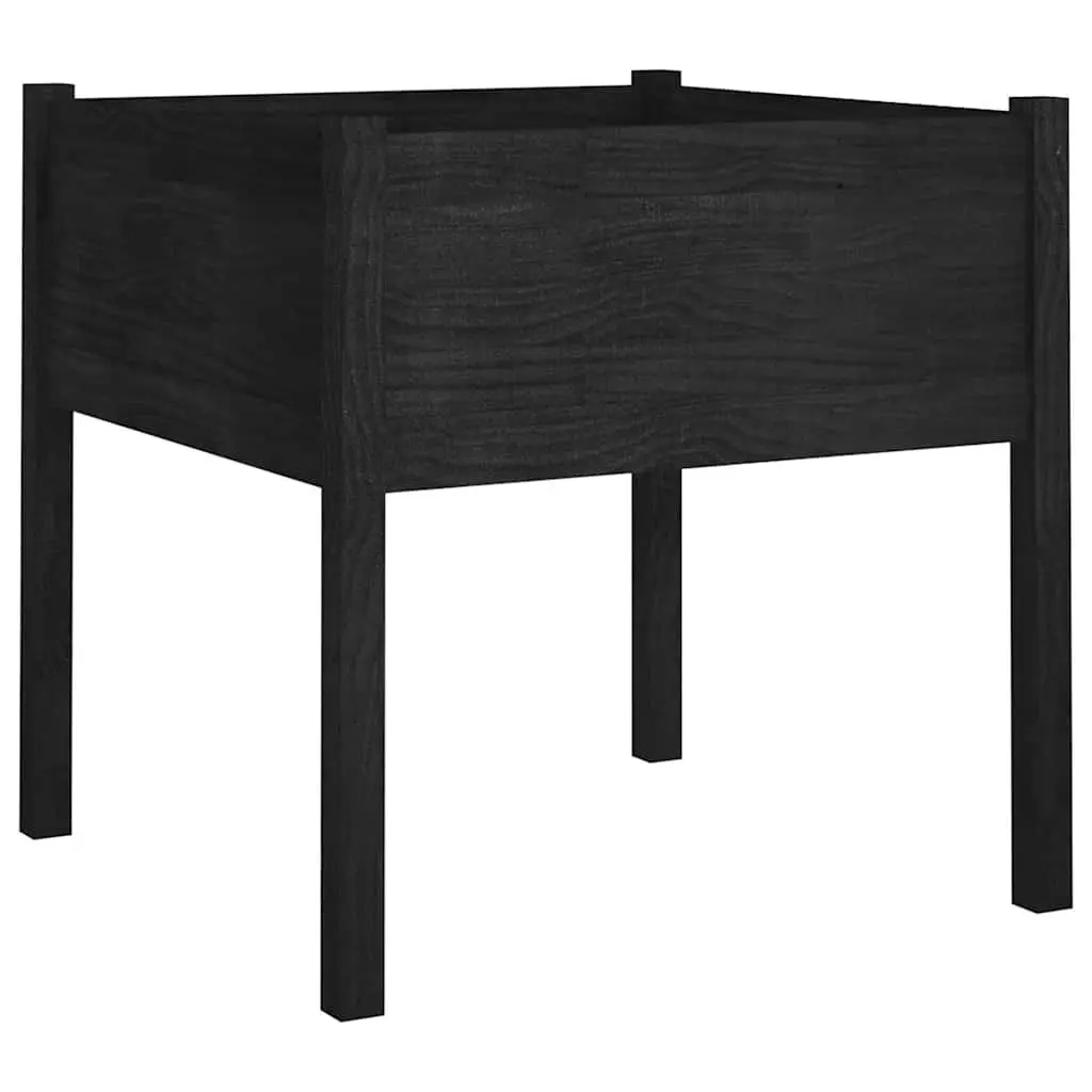 Garden Planters 2 pcs Black 70x70x70 cm Outdoor Flower Boxes Deep Wide