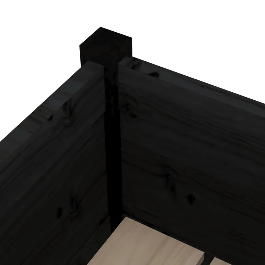Garden Planters 2 pcs Black 70x70x70 cm Outdoor Flower Boxes Deep Wide