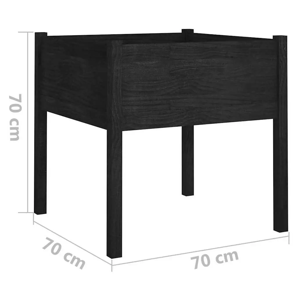 Garden Planters 2 pcs Black 70x70x70 cm Outdoor Flower Boxes Deep Wide