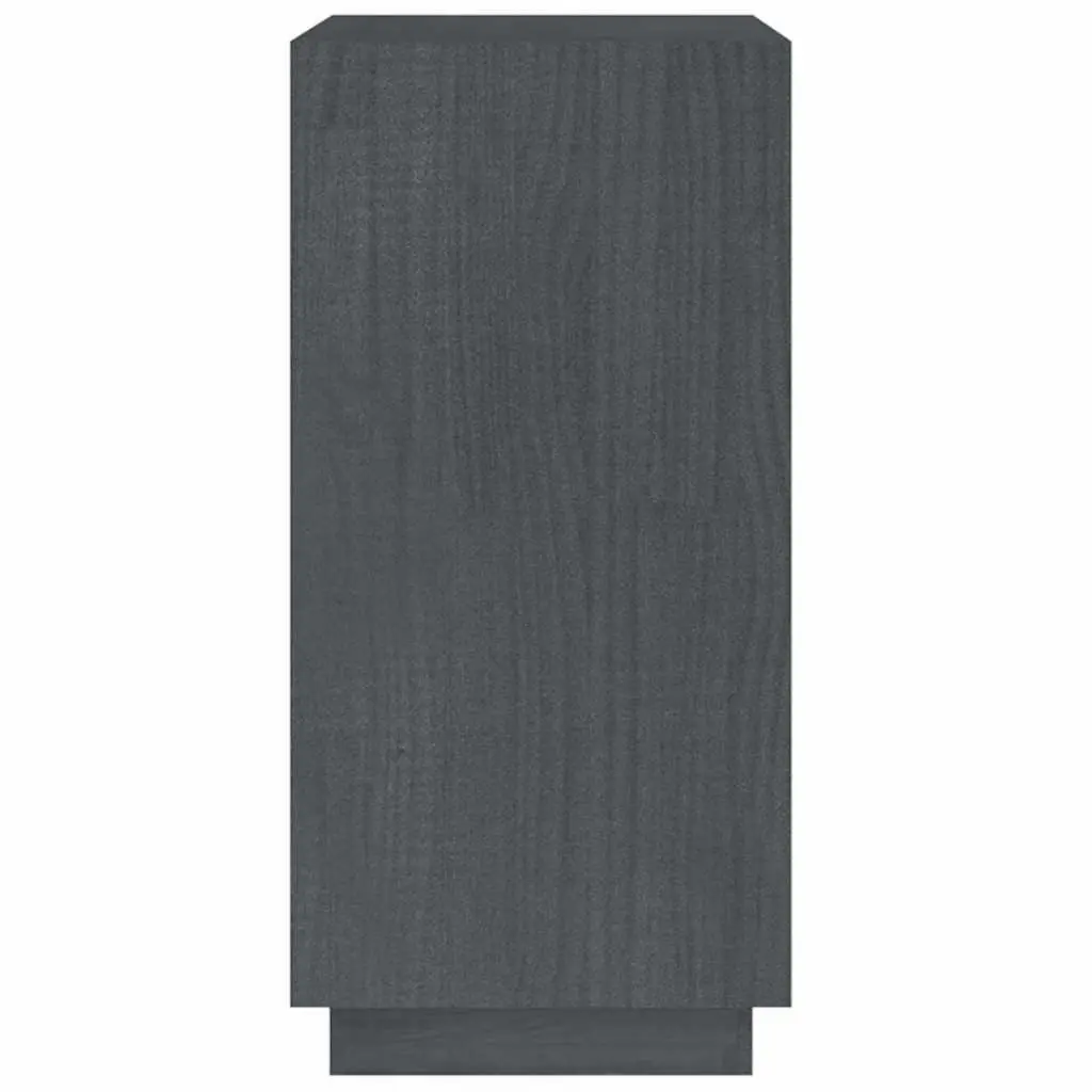 Book Cabinet Solid Pinewood Grey Storage Shelving Unit Display Rack