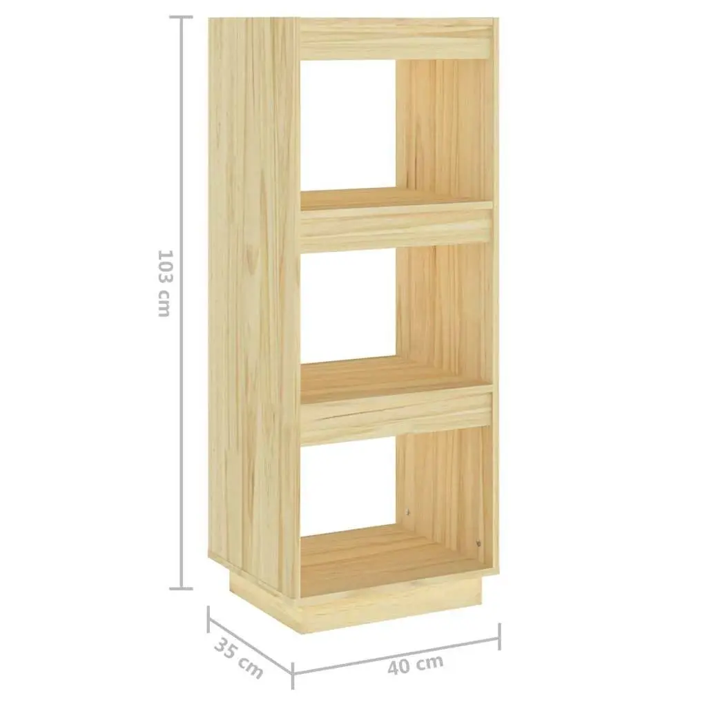 Pinewood Book Cabinet Room Divider Storage Organiser 40cm x 35cm x 103cm Brown