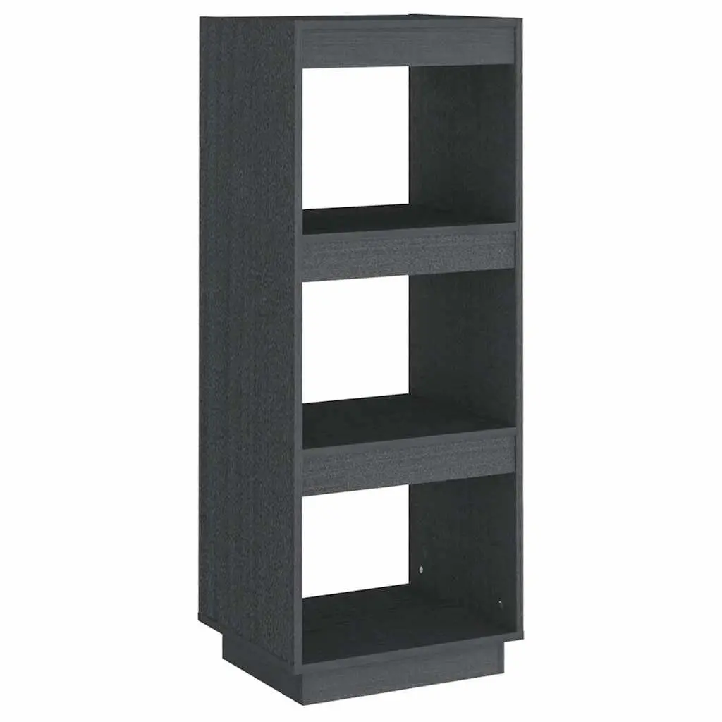 Solid Pinewood Book Cabinet Grey Room Divider Storage Unit 40x35x103cm