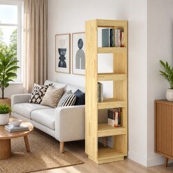 Functional Pinewood Book Cabinet Room Divider 40x35x167cm