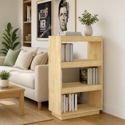 Brown Room Divider and Book Organizer