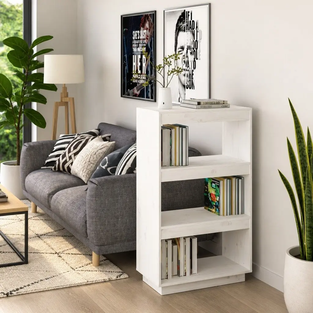 Book Cabinet Wooden Shelving Storage Room Divider White 60 x 35 x 103 cm