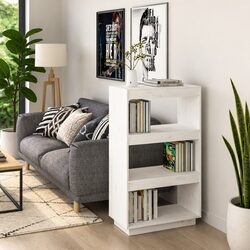 Practical White Wooden Book Cabinet for Home Organization