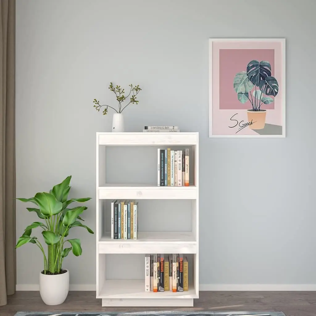 Book Cabinet Wooden Shelving Storage Room Divider White 60 x 35 x 103 cm